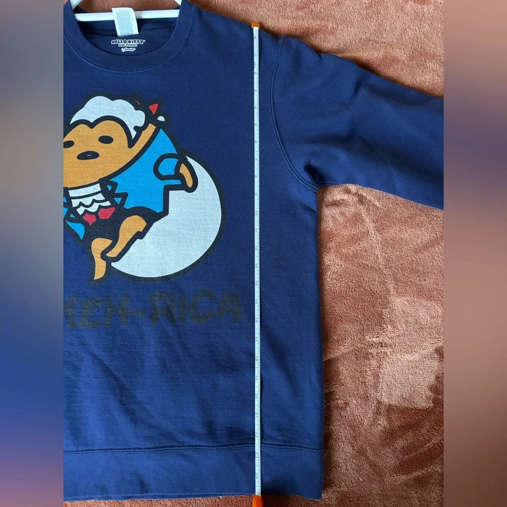 Sanrio Gudetama the Lazy Egg USA Patriotic America Founding Fathers Sweatshirt - Picture 6 of 8